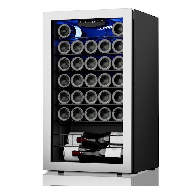 CA'LEFORT 38-65°F, 32 -BOTTLES FREESTANDING INDOOR WINE COOLER - STAINLESS STEEL - Like New