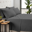 KATHY IRELAND BAMBOO COOLING 6 PIECE SHEET SET DEEP POCKETS - QUEEN - CHARCOAL - Brand New