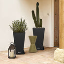 ELEVENS TALL PLANTERS 30 INCH TAPERED SQUARE PLANTERS GARDEN FLOWER POTS - BLACK - Like New