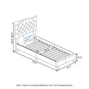 Furinno Lille Button Tufted Bed Frame, Twin, Beige - Like New