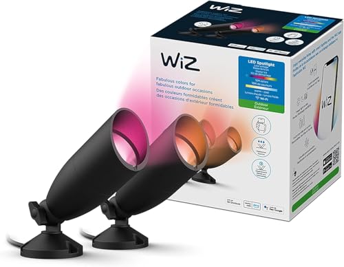WIZ CONNECTED LED COLOR CHANGING OUTDOOR SPOTLIGHT EXTENSION 2 PACK BLACK - Like New