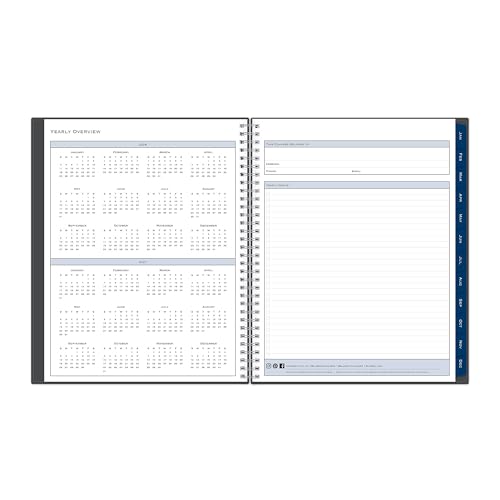 BLUE SKY WEEKLY/MONTHLY PLANNER 8-1/2" X 11", 100008-26 - CHARCOAL METALLIC - Brand New