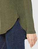 AMAZON ESSENTIALS WOMEN SUPERSOFT TERRY BASIC PULLOVER, SIZE MEDIUM, OLIVE - Brand New