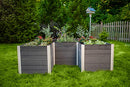 VITA URBANA 6X6 KEYHOLE COMPOSTING GARDEN BED VINYL WOODGRAIN - SLATE GRAY - Like New
