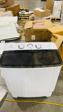ERIVESS PORTABLE TWIN TUB WASHING MACHINE 13LB CAPACITY DRAIN PUMP - BLACK WHITE - Like New