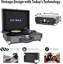 VICTROLA JOURNEY+ SIGNATURE BLUETOOTH SUITCASE RECORD PLAYER - LIGHT GREY LINEN - Like New