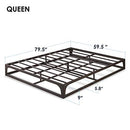 Mellow 9" Meta Platform Bed Frame, Heavy Duty Steel Slat Mattress, Queen - BLACK - Like New