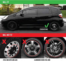 SUMEX Set 4 Hubcaps 14" Wheel Cover Spa Red Black ABS EASY to Install Universal - Brand New