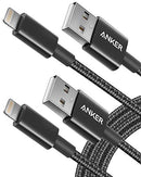 ANKER 6 FT PREMIUM DOUBLE-BRAIDED NYLON LIGHTNING CABLE MFI CERTIFIED - BLACK - Like New