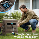 RELHOST HOSE REEL HEAVY DUTY HOSE REEL BOX HIDEAWAY HOLDS 100 FT X 5/8" - BROWN - Like New