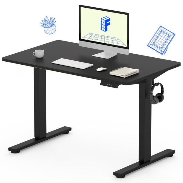 FLEXISPOT STANDING DESK WITH 48 X 24” ONE-PIECE DESKTOP FOR OFFICE - BLACK - Like New