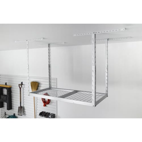 GLADIATOR OVERHEAD GEARLOFT STORAGE RACK 2 X 4 GALS24M1 HAMMERED WHITE - Like New