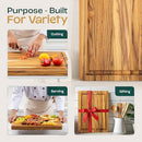 YES4ALL SOLID TEAK CUTTING BOARD 17X13X1.5" BUTCHER BLOCK - B0CKHC3671 - Brand New