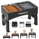 DECFLOW 3-IN-1 ELEVATED DOG BOWLS WITH 4 HEIGHT ADJUSTABLE RAISED STAND - BLACK - Like New