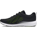UNDER ARMOUR MEN CHARGED ASSERT 10 SHOES - SIZE 10, BLACK/BLACK/HIGH VIS YELLOW - Like New