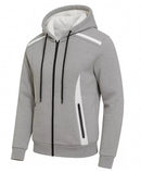 BLU ROCK MEN'S FLEECE LINED REFLECTIVE TECH FULL ZIP HOODIE - S - HEATHER GRAY - Brand New