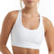 HANES SPORT WOMEN'S RACERBACK SPORTS BRA WITH COMPRESSION WHITE SIZE: L - Brand New