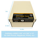 Lineco Archival Photo Card Box, Museum-Quality, 5x8x12 Inch, Tan, 2 Pack - Brand New