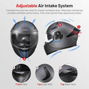 RSYSO FULL FACE MOTORCYCLE HELMET LED DUAL VISOR TAIL LIGHT SIZE: L - MATTE GRAY - Like New