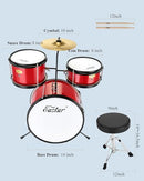Eastar Drum Set for Kids, 3-Piece 14" Drum Kit with Adjustable Throne-Red - Like New