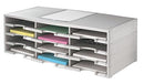 OFFICE DEPOT STACKABLE PLASTIC LITERATURE ORGANIZER 12 COMPARTMENTS GRAY 40401 - Like New
