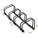 TRUE & TIDY BIKE FLOOR STAND AND HOLDER, 22-28" WHEELS, 4 SLOTS - BLACK - Like New