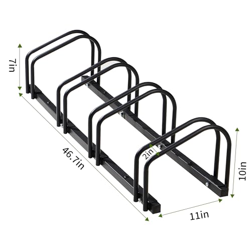 TRUE & TIDY BIKE FLOOR STAND AND HOLDER, 22-28" WHEELS, 4 SLOTS - BLACK - Like New