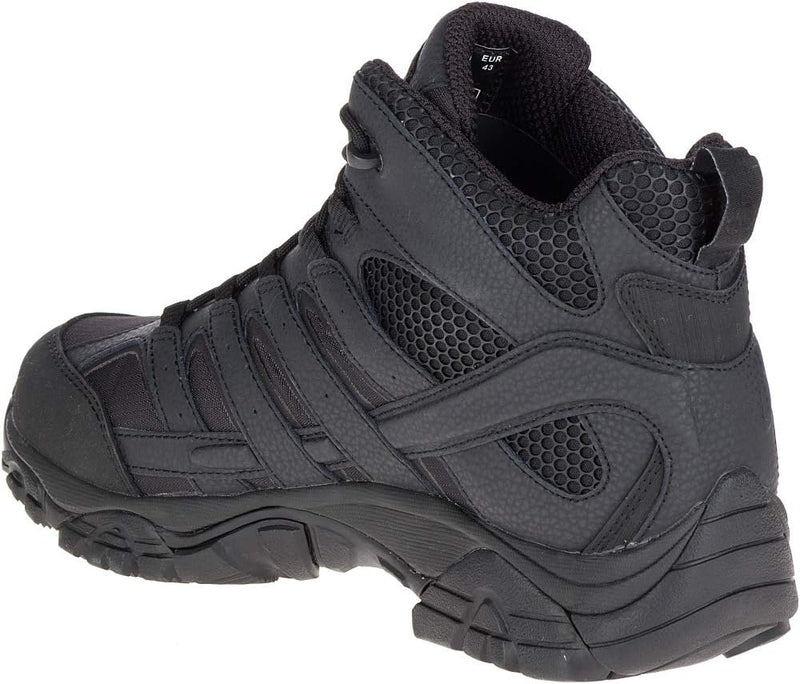 MERRELL MEN'S MOAB 2 MID WP MILITARY BOOTS WIDE WIDTH - SIZE: MEN 10.5W - BLACK - Like New