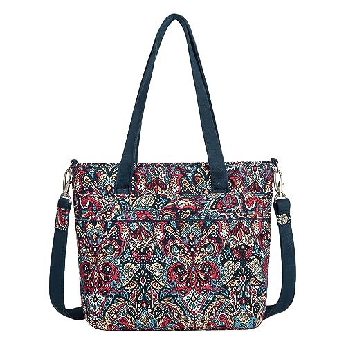43218-32X Travelon Anti-Theft Boho Tote Summer Paisley - Brand New