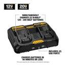 DEWALT 12/20V MAX MAX Battery Charger, Corded, Dual Charging (DCB102) - BLACK - Like New
