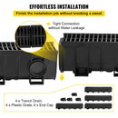 VEVOR TRENCH DRAIN SYSTEM CHANNEL DRAIN WITH PLASTIC GRATE 5.9 X 7.5 IN - BLACK - Like New