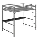 DHP Furniture FURNITURE 4308429 MILES FULL BED, SILVER METAL LOFT BED - SILVER - Like New