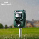 AMERFIST SOLAR ANIMAL REPELLER, ULTRASONIC REPELLENT - GREEN - Like New