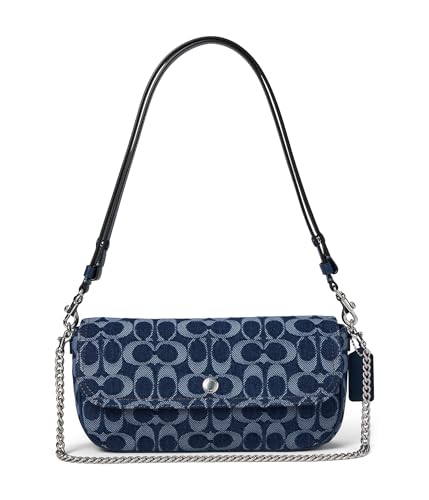 COACH BROOK CHAIN BAG IN SIGNATURE DENIM, LH/DEEP BLUE MULTI - Brand New