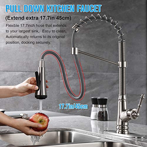 ELLO&ALLO KITCHEN FAUCET PULL DOWN SPRAYER - SLIVER - Like New