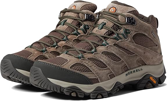 J035837 Merrell Men's Moab 3 Mid Waterproof Hiking Boot Boulder Size 10.5 - Like New
