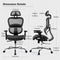 JHK ERGONOMIC HIGH BACK OFFICE CHAIR WITH HEADREST, LUMBAR SUPPORT - BLACK - Like New