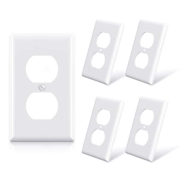 ELEGRP Duplex Receptacle Outlet Covers, 5 Pack - Glossy White - Like New