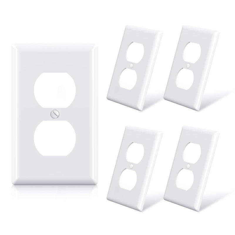 ELEGRP Duplex Receptacle Outlet Covers, 5 Pack - Glossy White - Like New
