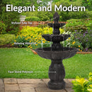 Sunnydaze Classic Tulip 46" Tiered Outdoor Water Fountain 3-Tiered Outdoor Brown - Like New
