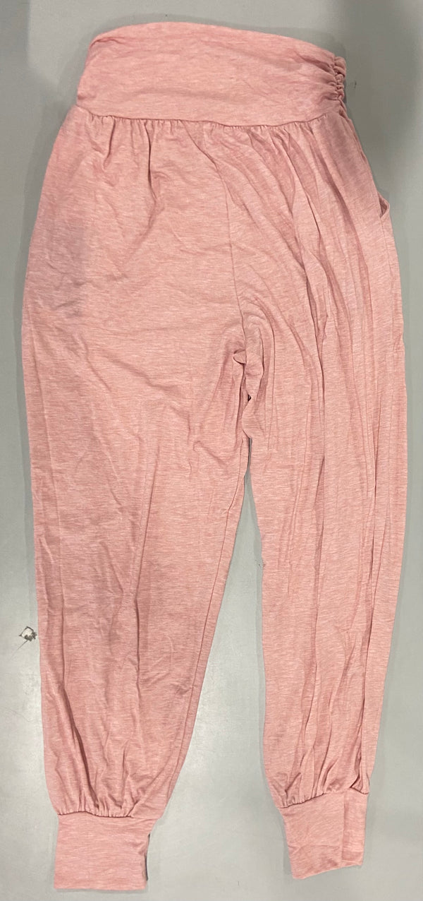 LOCOOWAI WOMEN'S YOGA JOGGERS COZY SWEATPANTS WITH POCKETS  - MEDIUM - PINK - Brand New