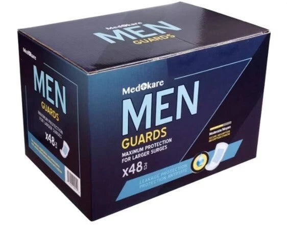 MEDOKARE MED KARE MEN GUARDS 48 COUNT MAXIMUN PROTECTION FOR LARGER SURGES - Brand New