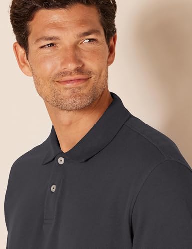 AMAZON ESSENTIALS MEN'S REGULAR-FIT COTTON PIQUE POLO SHIRT SIZE: MEN L -BLACK - Like New