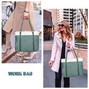 BAG WIZARD WOMEN'S WORK BAG LAPTOP COMPARTMENT ZIPPER POCKET TEACHER TOTE GREEN - Like New