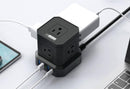 UNCAGED ERGONOMICS CUBE SURGE PROTECTOR POWER STRIP WITH USB PORTS 10FT - BLACK - Like New