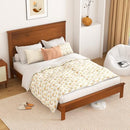 KOMFOTT Full Size Wood Platform Bed Frame, No Box Spring Needed - Walnut - Like New