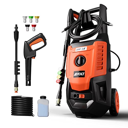 AIVOLT ELECTRIC PRESSURE WASHER WITH 12" PRESSURE WASHER SURFACE CLEANE -ORANGE - Like New