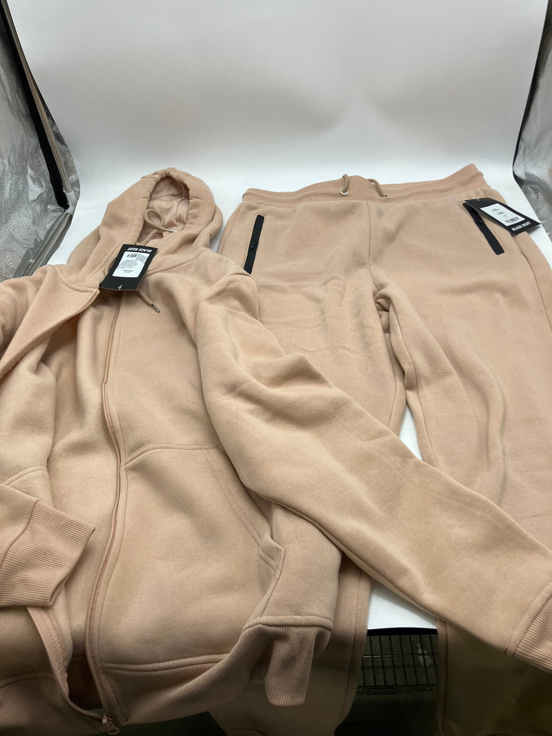 BLAZE BEAT TWO PIECE TRACK OUTFIT, HOODIE & SWEATPANTS, LARGE, CAMMEL, HR24005 - Brand New