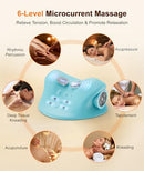 RINGCO NECK MASSAGER HEAT & VIBRATION 3 LEVEL RECHARGEABLE CERVICAL - LIGHT BLUE - Like New