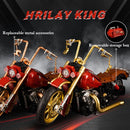 MISINI 10514 HRILAY KING 1:5 RETRO MOTORCYCLE MODEL BUILDING KIT - RED - Brand New